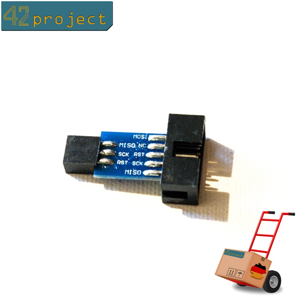 Adapter IDC 6 <-> 10 polig  Buchsenleiste Stapelbar  Arduino ISP #A681 