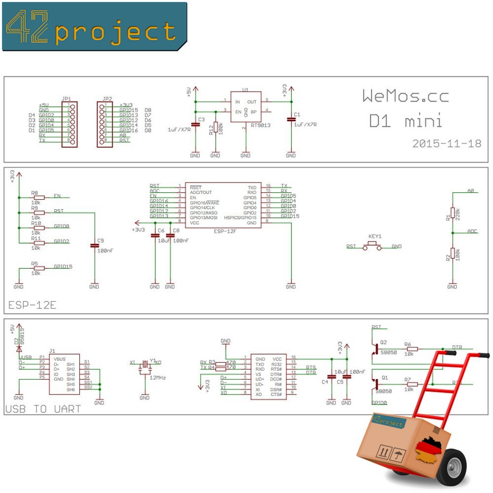 Схема esp8266 wemos d1 mini